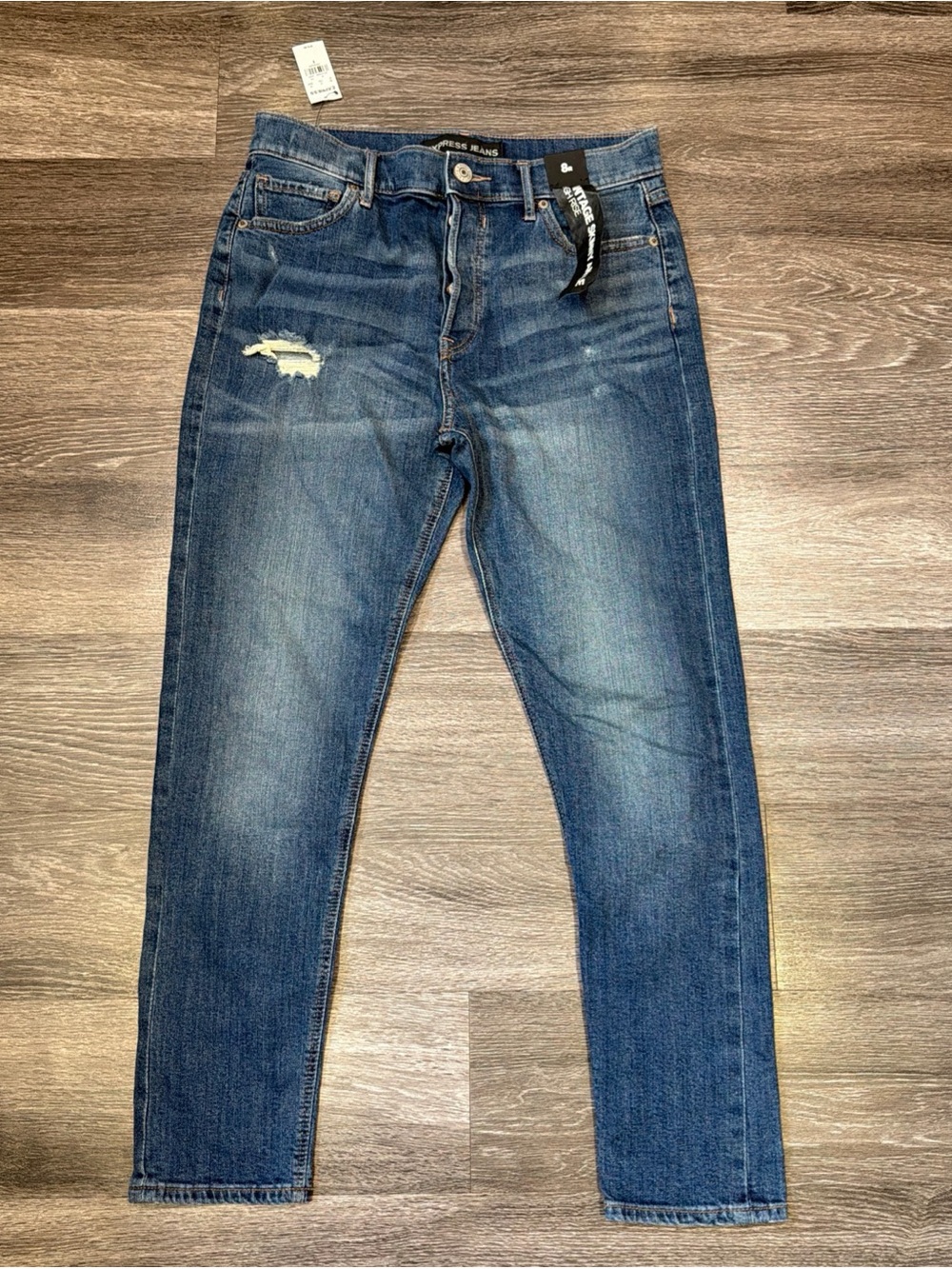 Express Jeans Vintage Skinny Ankle High Rise Button Fly Blue Women’s 8R NWT $79